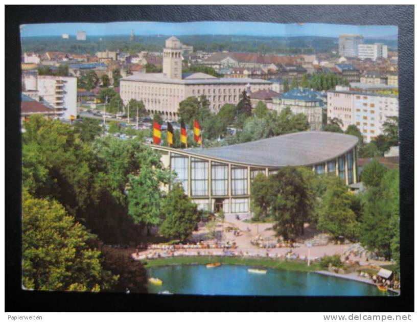 Karlsruhe - Blick über Stadtteich Auf Schwarzwaldhalle U. Stadt - Karlsruhe