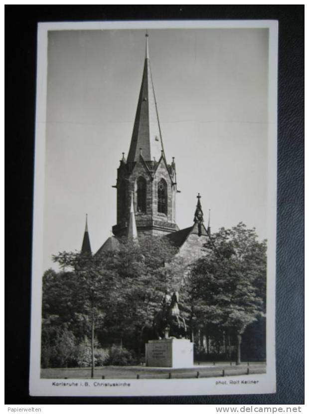 Karlsruhe - Christuskirche Mit Dragonerdenkmal - Karlsruhe