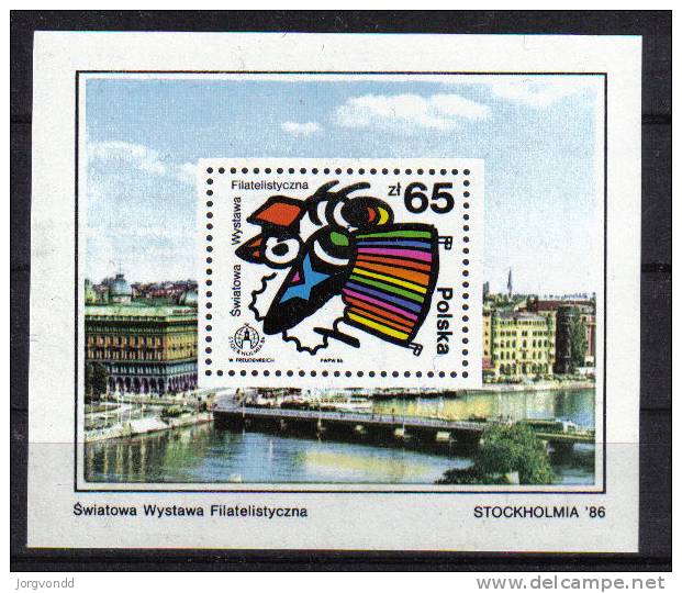 Polen-1986-Stockholmia-Block 100-postfrisch - Blokken & Velletjes