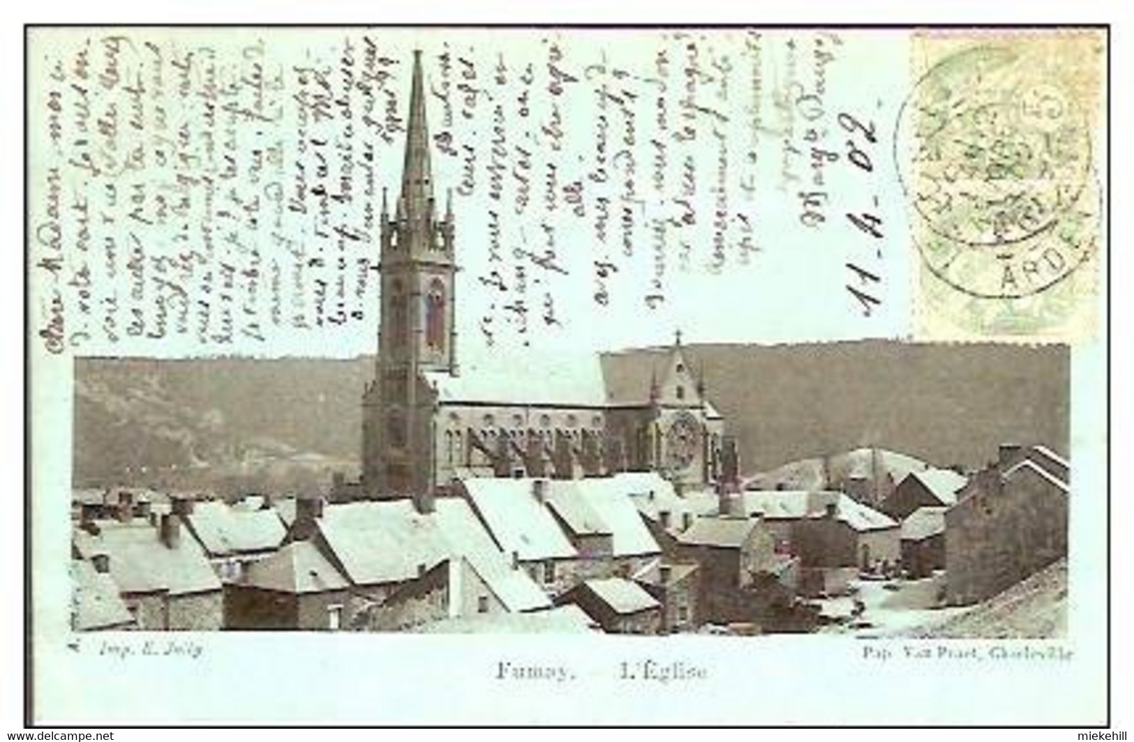 08-FUMAY-L'EGLISE-timbres Côté Vue - Fumay