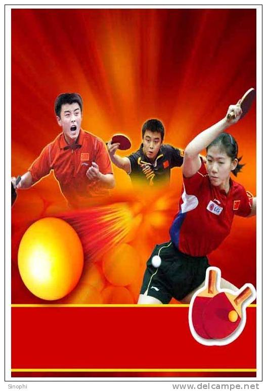 02Y-31-01    H@  Famous Sportors   Table Tennis Ping Pong    (  Postal Stationery , Articles Postaux ) - Postales
