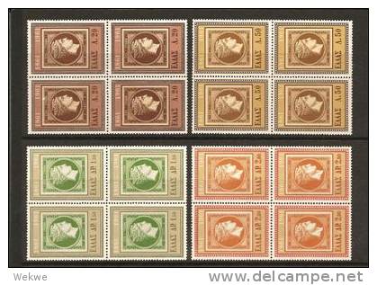 Gri Mi.Nr.778-84 GRIECHENLAND -  ( 4 X) 100 Jahre Briefmarken  Hermeskopf) 1961 ** - Ungebraucht