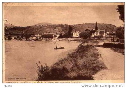 69 CONDRIEU Les Bords Du Rhone Avec Panorama Des Coteaux - Condrieu