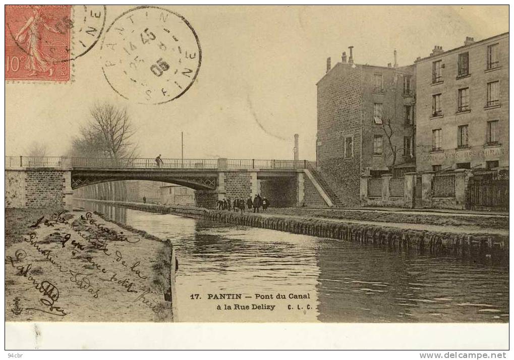 CPA (93) PANTIN    Pont  Le Canal De L Ourcq( A Larue Delisy - Pantin