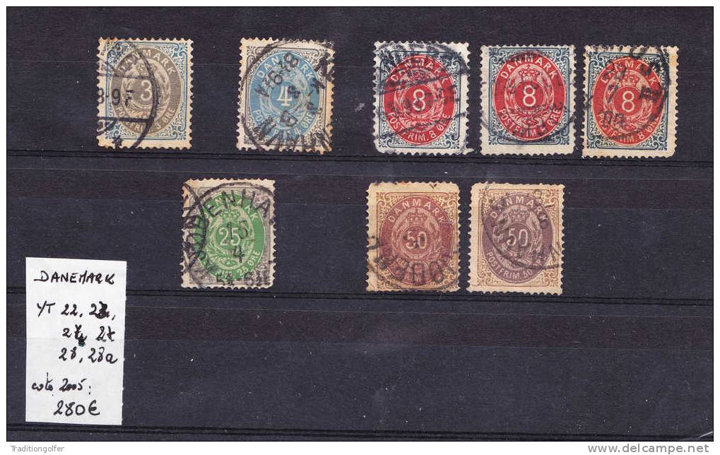 Danemark- Lot Bonnes Valeurs Petit Défauts- Cote 2005 : 280 € /  Denmark: Good Values, Rated 280 € In YT 2005 - Used Stamps