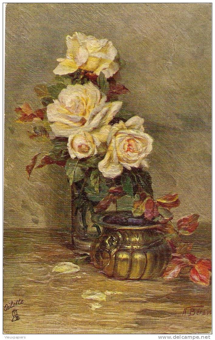 Cpa Tuck. Relief. Bouquet De Roses Blanches. Oilette. Beraud. - Tuck, Raphael