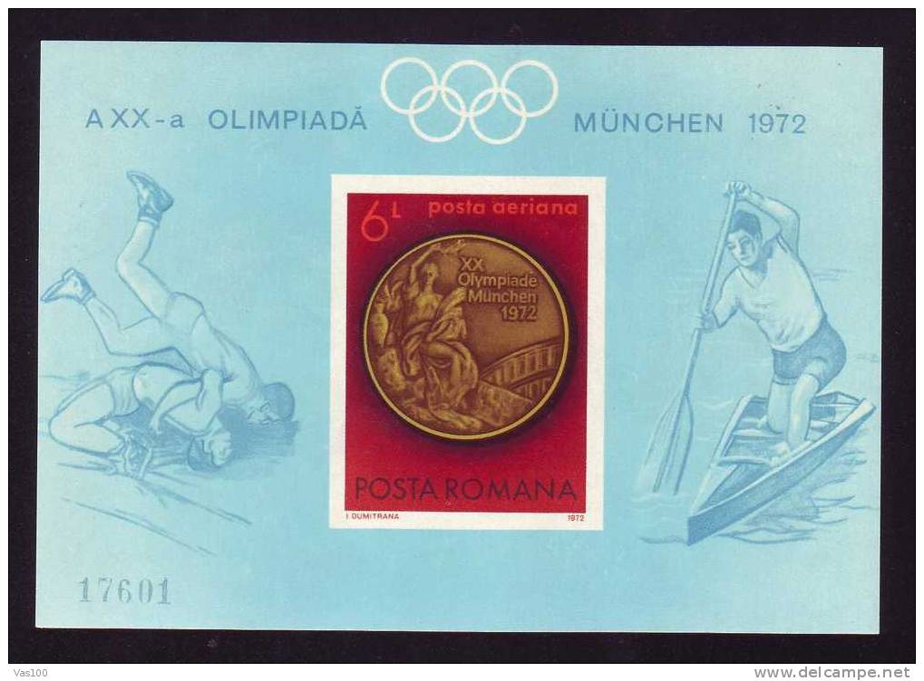 Romania 1972 Olympic Games Munchen ,Rowing,ss,MNH,Mi Nr 101 - Canottaggio