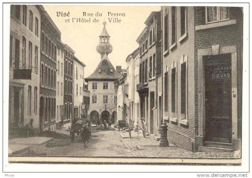 B2150   VISE : Rue Du Perron Et L´Hotel De Ville - Visé