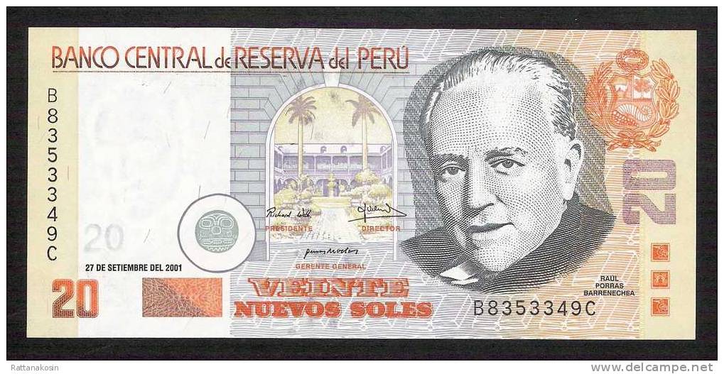 PEROU PERU  P176a  20 NUEVOS PESOS  2001 Printer FCOF  UNC. - Pérou