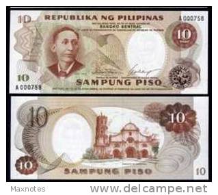 FILIPPINE : Banconota 10 Pesos- P144a -  1969 - FDS - Filipinas