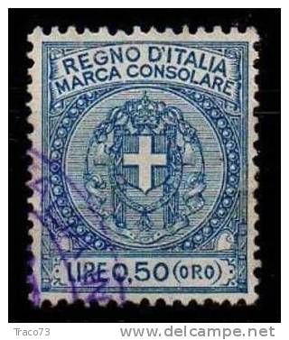 1936 - MARCA DA BOLLO CONSOLARE - Lire 0.50 (oro) - Fiscaux
