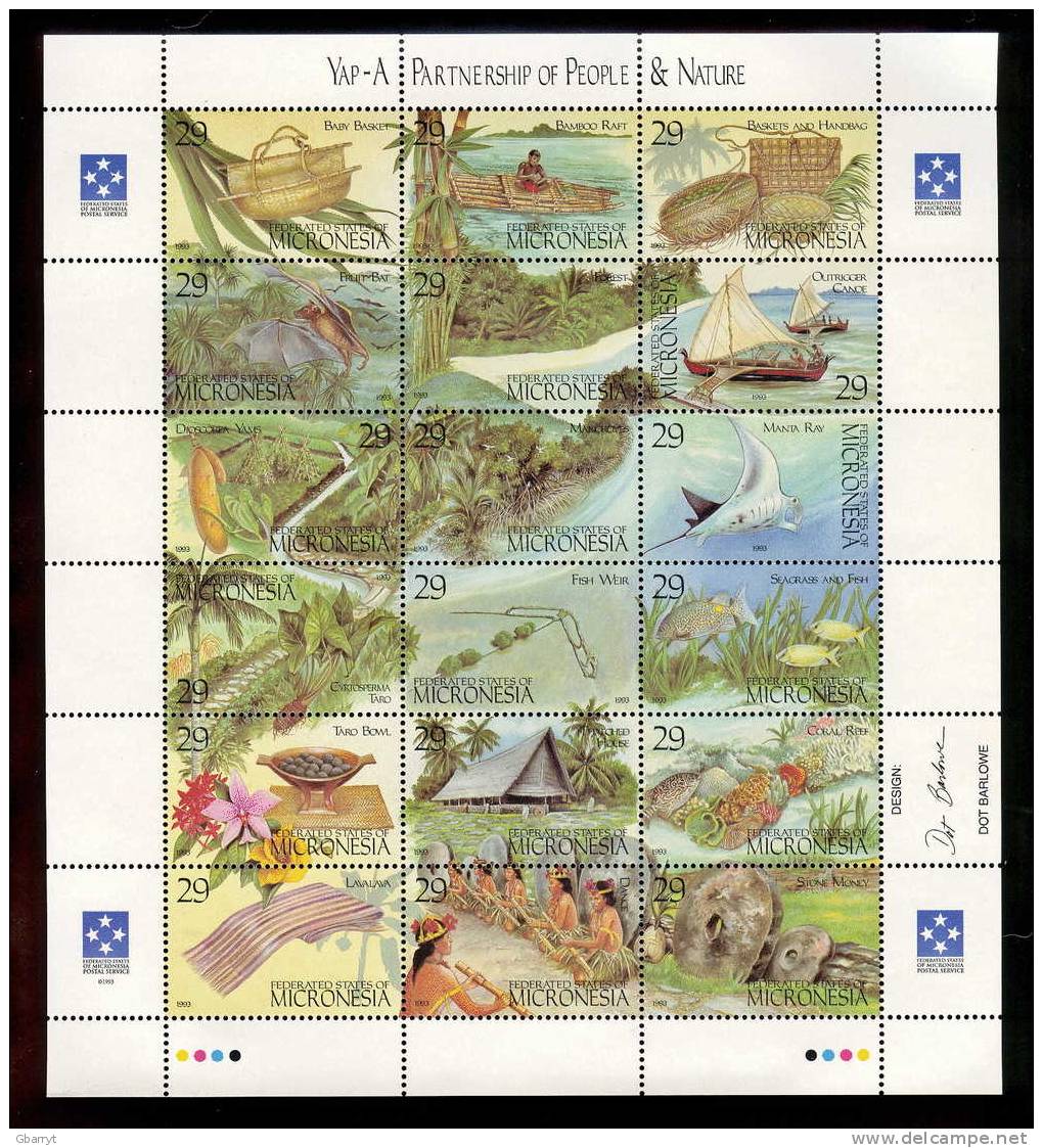 Micronesia Scott # 186a MNH VF Complete Miniature Sheet Of 18...................bottom Drawer - Mikronesien