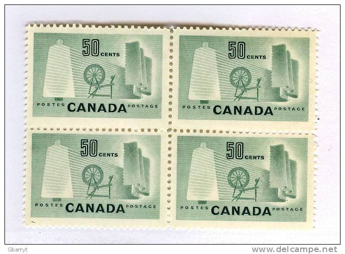 Canada Scott # 334 MNH VF Block Of 4 - Feuilles Complètes Et Multiples