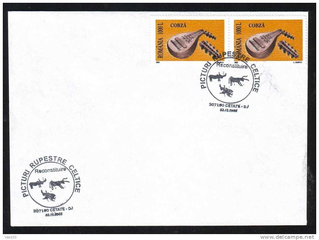 Prehistoire Peinture Rupestre,oblitération On Cover 2003- Hominin,Special Cancel - Paleoanthropology Cover - Romania - Prehistorie