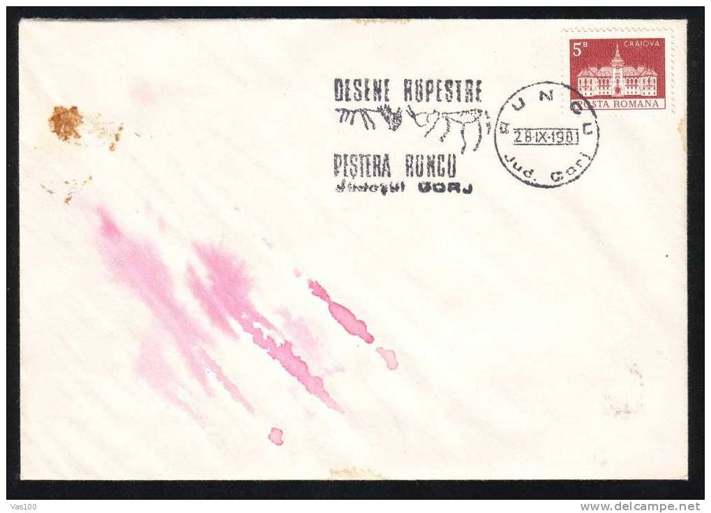 Prehistoire Peinture Rupestre,oblitération On Cover 1981- Hominin,Special Cancel - Paleoanthropology Cover - Romania - Vor- Und Frühgeschichte