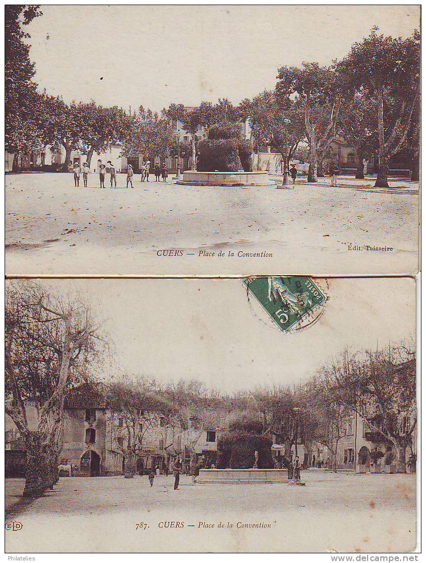 CUERS PLACE DE LA CONVENTION VERS 1900 - Cuers