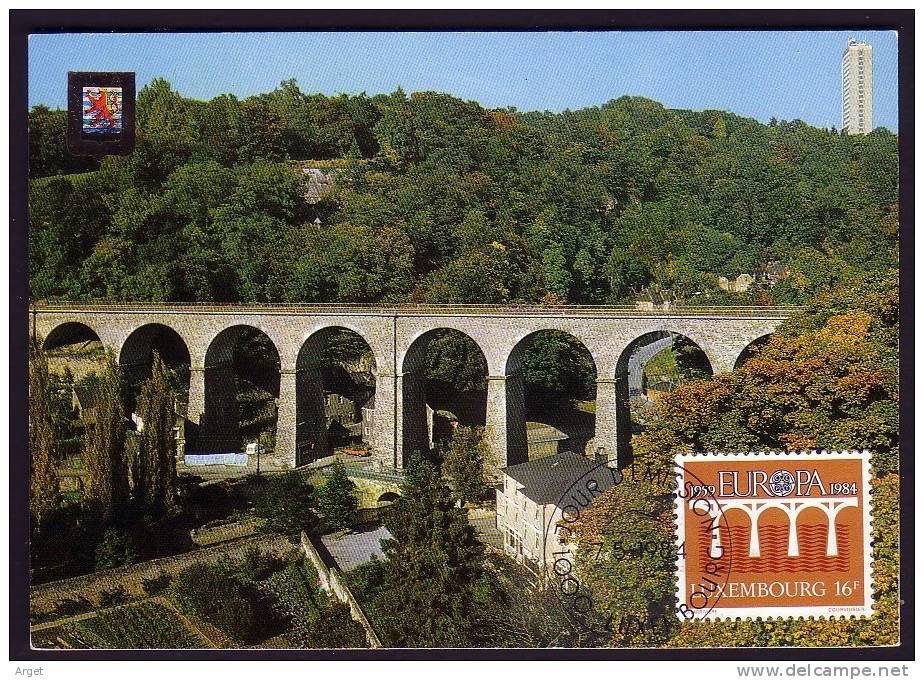 CARTE-MAXIMUM  LUXEMBOURG N° Yvert 1049 (Viaduc)  Obl Sp 1er Jour 7.5.84 - Maximumkaarten