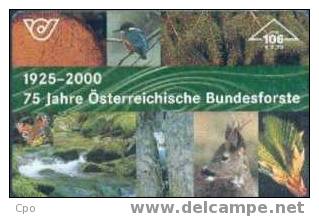 # AUSTRIA A12 75 Jahre Bundesforste 106 Landis&gyr - Animal,butterfly,papillon,oiseaux,birds-   Tres Bon Etat - Austria