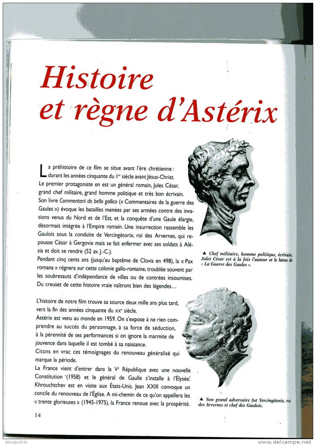 ASTERIX & OBELIX CONTRE CESAR, L'HISTOIRE D'UN FILM PAR PIERRE BILLARD. ED PLON 1999. POUR LES INCONDITIONNELS D'ASTERIX - Astérix