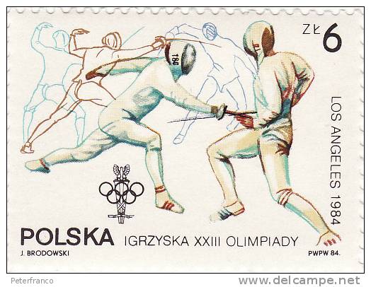 1984 Polonia - Olimpiadi Di Los Angeles - Fencing