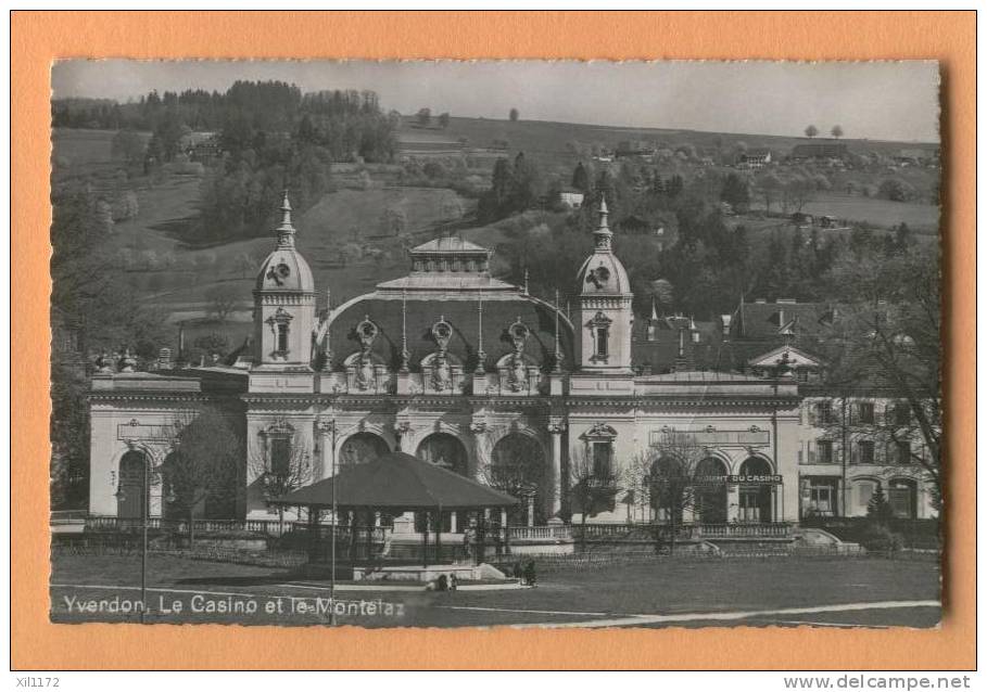 F847 Yverdon  Le Casino Et Le Montelaz.  Timbre Décollé, Vers Cudrefin. - Cudrefin