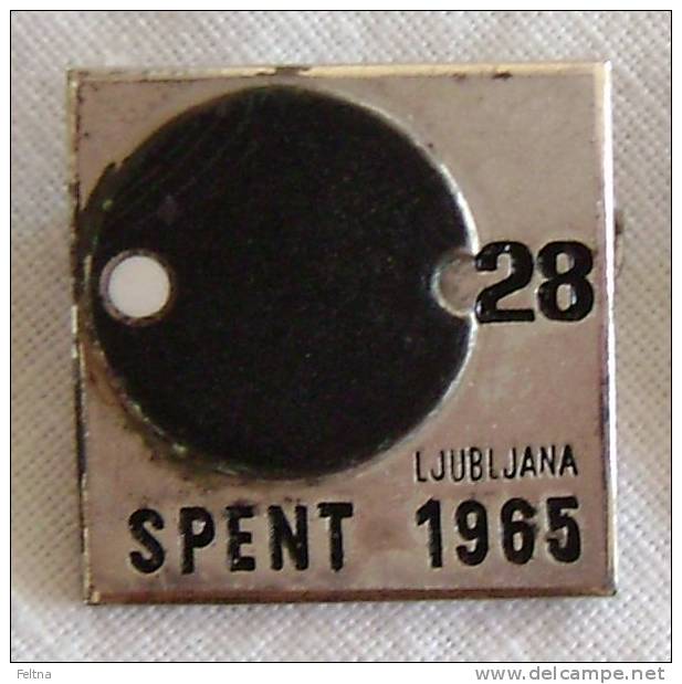 1965 28 Th WORLD TABLE TENNIS CHAMPIONSHIP BLACK PIN SPENT LJUBLJANA TISCHTENNIS NADEL TENNIS DE TABLE - Tenis De Mesa