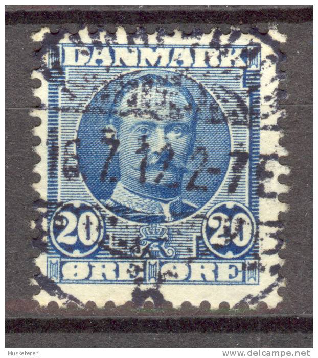 Denmark 1911 Mi. 55a 20 Ø Ultramarin King König Frederik VIII Deluxe Cancel KJØBENHAVN 16.7.1912 !! - Oblitérés