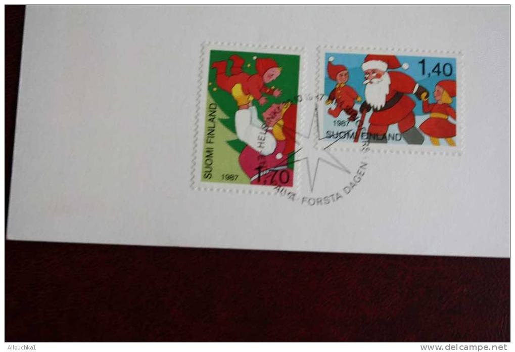 1987 CARTE MAXIMUM KARTEN SUOMI FINLAND FINLANDE JOYEUX NOEL NEW YEAR  BONNE ANNEE MERRY CHRISTMAS & CARD CM OFFICIELLE - Cartes-maximum (CM)