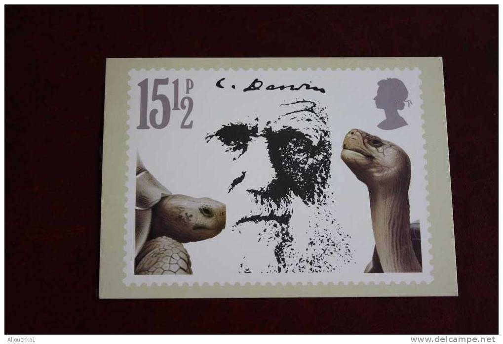 10 FEB 1982  CARTE MAXIMUM KARTEN CHARLES DARWIN GIANT TURTOISES TORTUES GEANTES  CARD CM OFFICIELLE FDC - Carte PHQ