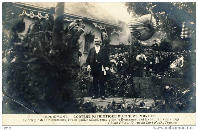 Froidmont  -Cortège Patriotique Du 22 Septembre 1919 - Tournai