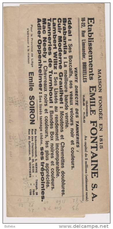 Belgique  -  Préoblitérés  -  Document Illustré De 1931 ° Avec Timbre Préo  -  Cuirs  -  Tanneries - Rollenmarken 1930-..