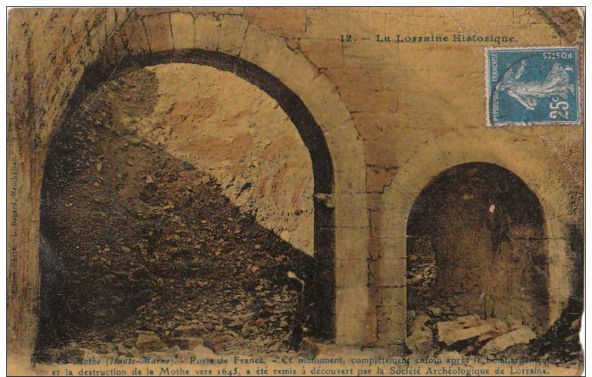 CPA 52 LA MOTHE Porte De France Découverte Archéologique De Lorraine - Autres & Non Classés