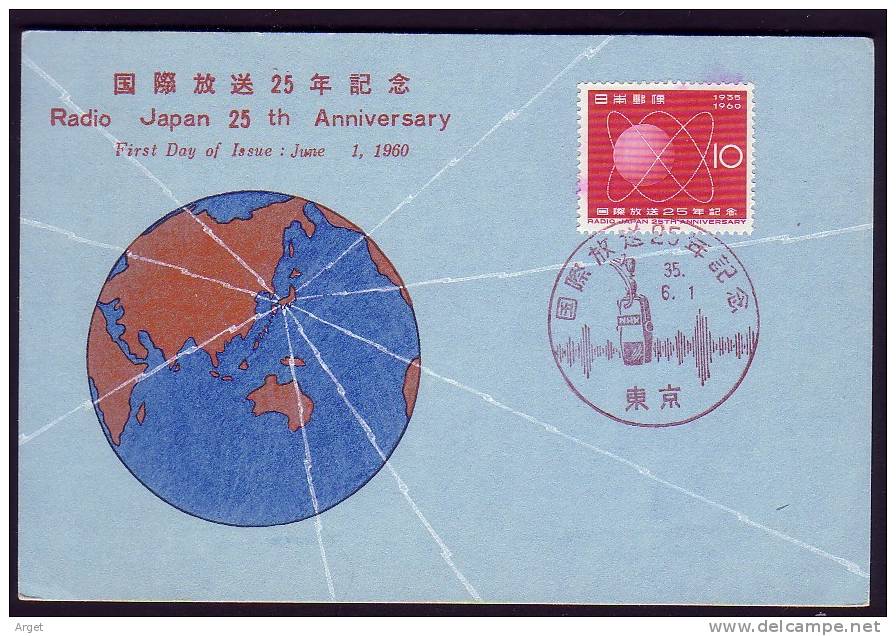 CARTE-MAXIMUM  JAPON  N° Yvert 649 ( Radio Japan)  Obl Sp Ill 1.6.60 - Cartes-maximum