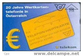 # AUSTRIA A3 20 Jahre Wertkartentel In Oesterreich + Euro 106 Landis&gyr   Tres Bon Etat - Austria