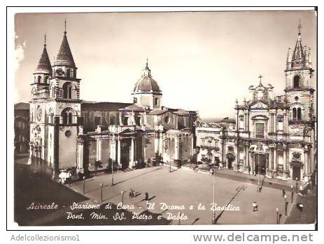 31184)cartolina Illustratoria Acireale - Il Duomo E La Basilica Ss. Pietro E Paolo - Acireale