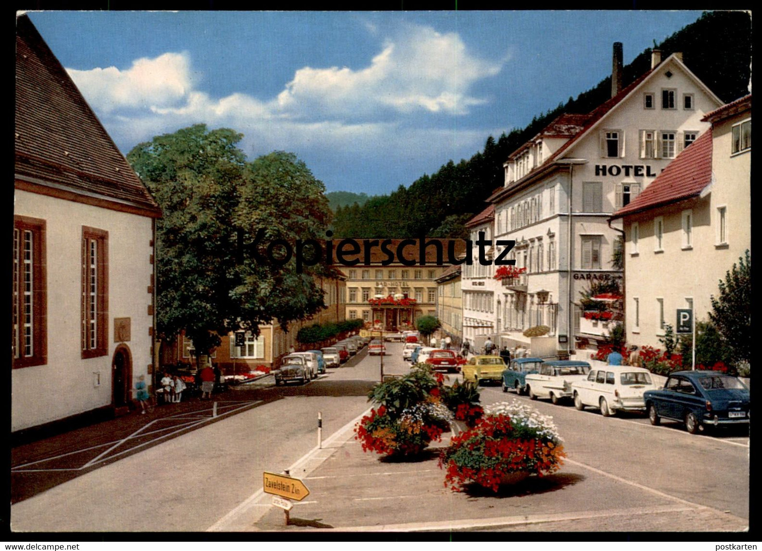 ÄLTERE POSTKARTE BAD TEINACH Schild Zavelstein Auto Autos Old Cars Car Voitures Ford Fiat Volkswagen Opel Kapitän AK Cpa - Bad Teinach