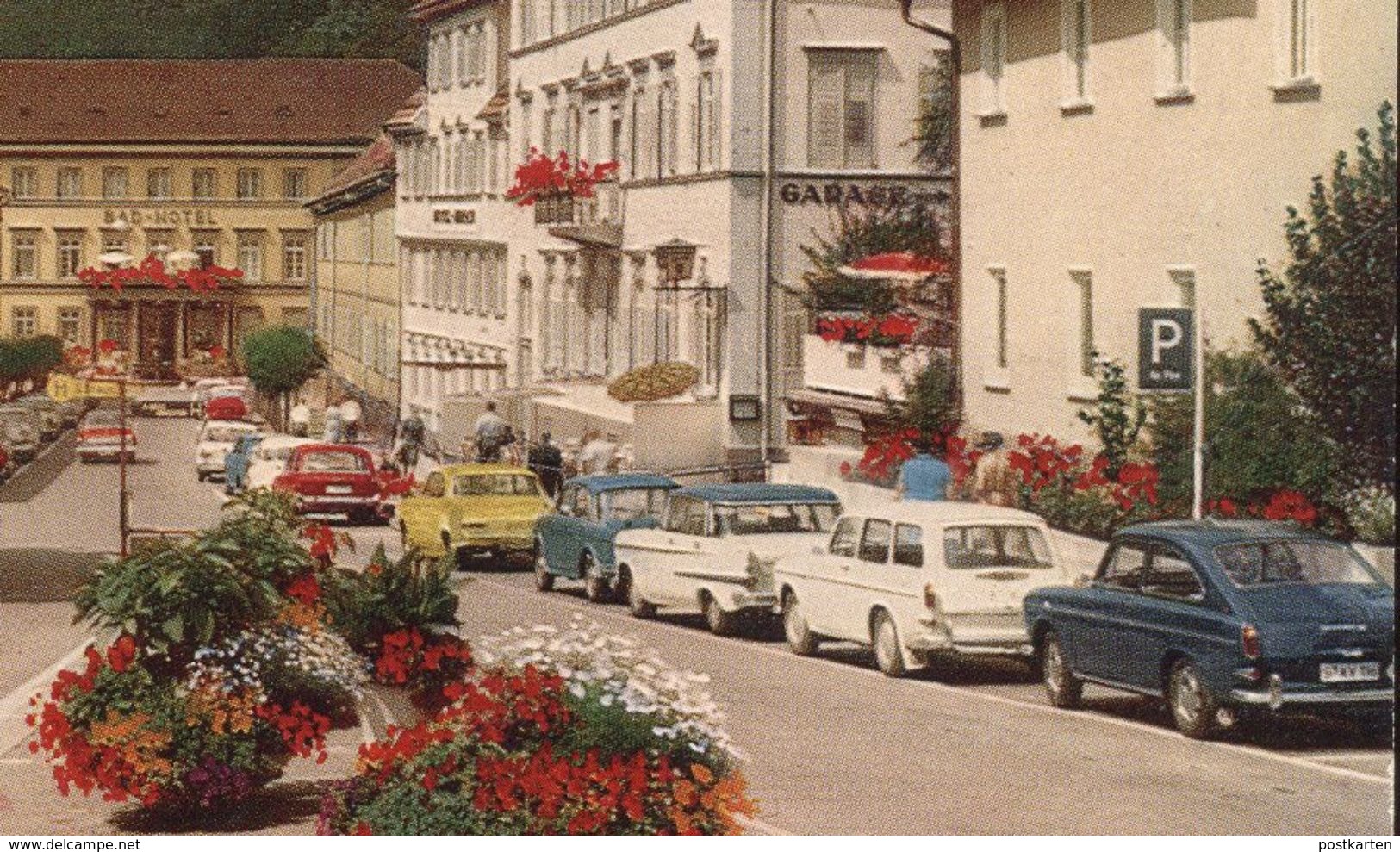 ÄLTERE POSTKARTE BAD TEINACH Schild Zavelstein Auto Autos Old Cars Car Voitures Ford Fiat Volkswagen Opel Kapitän AK Cpa - Bad Teinach