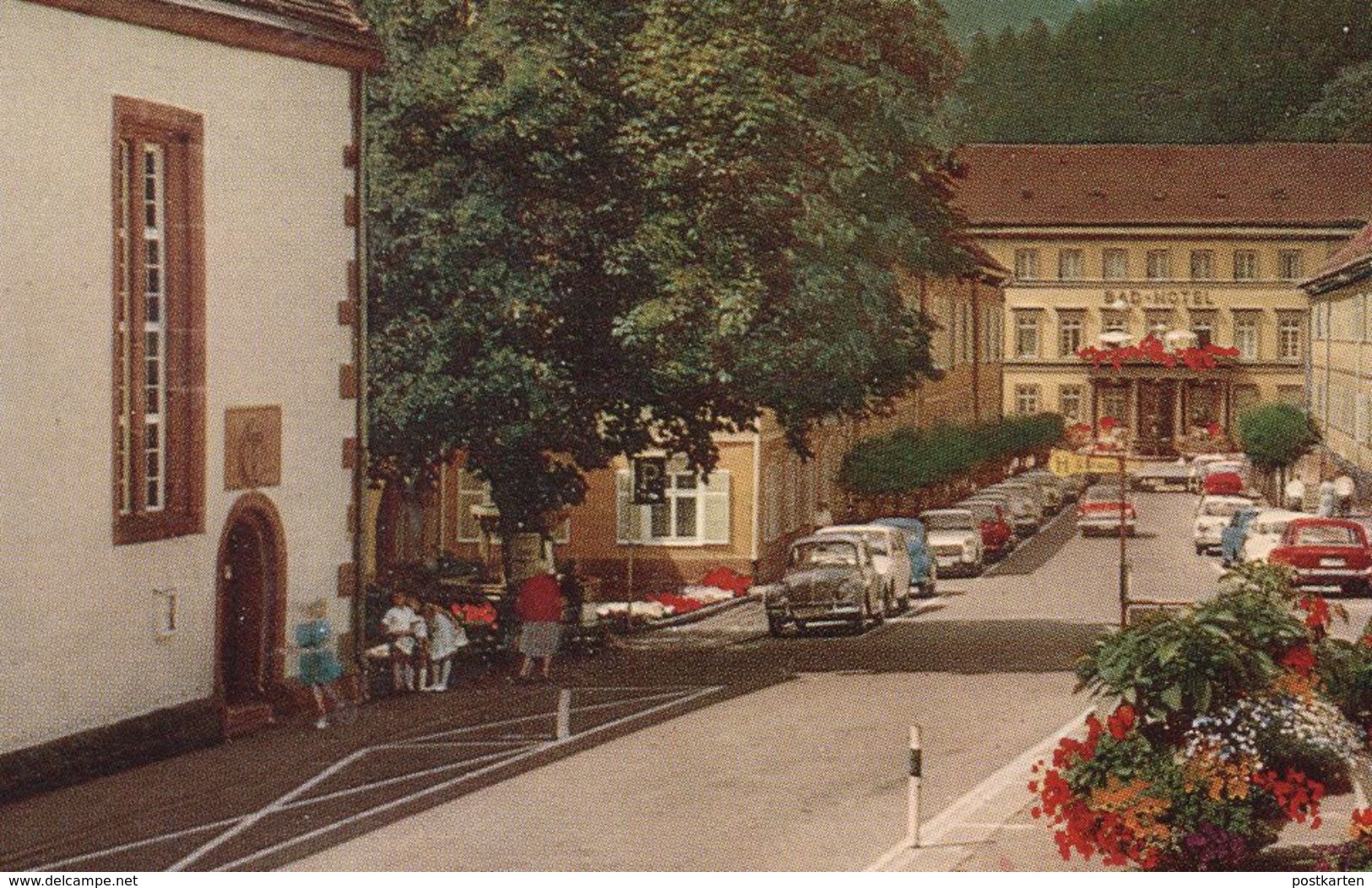 ÄLTERE POSTKARTE BAD TEINACH Schild Zavelstein Auto Autos Old Cars Car Voitures Ford Fiat Volkswagen Opel Kapitän AK Cpa - Bad Teinach