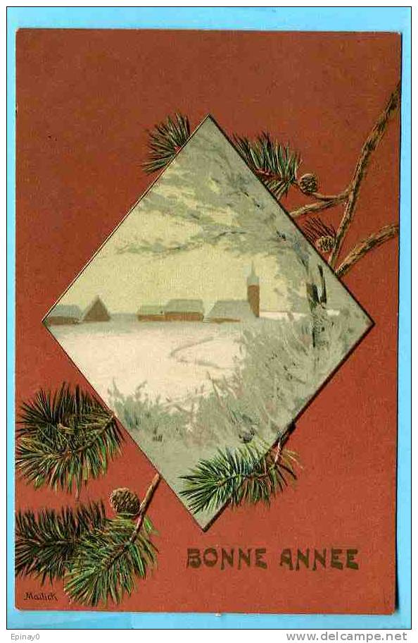 B - ILLUSTRATEUR - MAILICK Alfred - Avant 1903 - BONNE ANNEE - Carte Gaufrée - N° 5853 W W - Mailick, Alfred