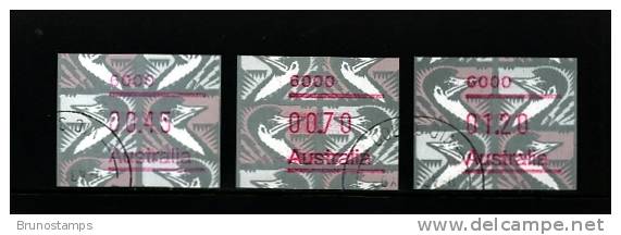 AUSTRALIA - 1992  FRAMAS  EMU   POSTCODE  6000  (PERTH)  BUTTON SET  (45c.-70c.-$1.20)  FINE USED - Automaatzegels [ATM]