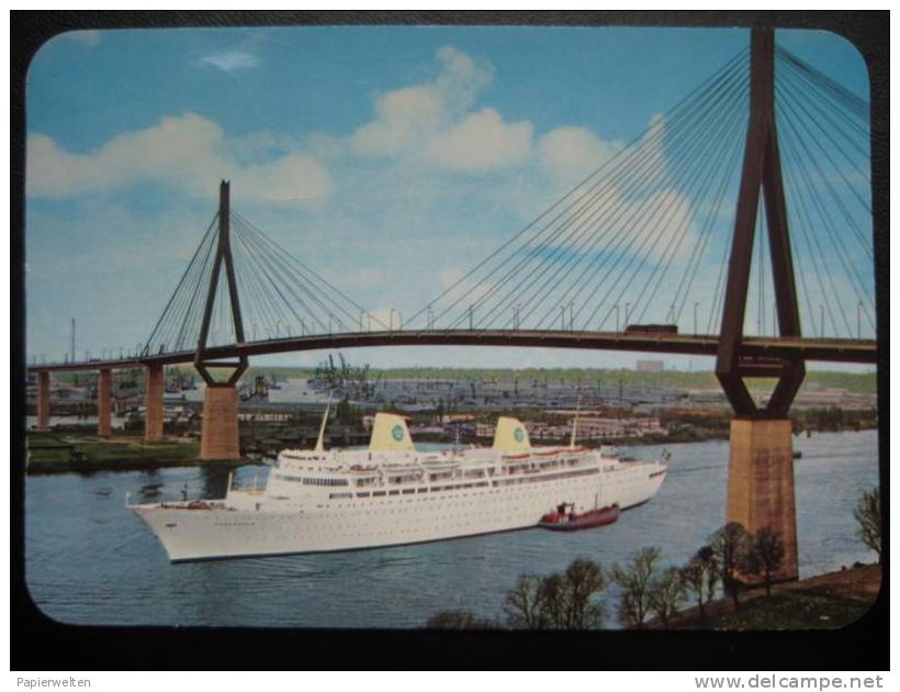 Hamburg - Köhlbrandbrücke Mit Schwedischen Passagierschiff - Harburg