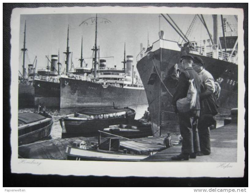 Hamburg - Hafen Mit Schiffen Und Seeleuten - Harburg