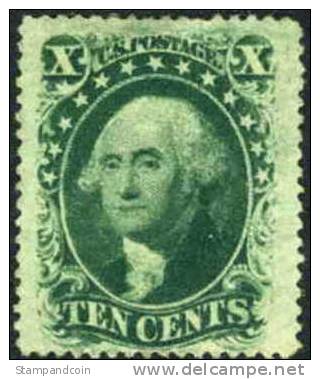 US #35 Mint No Gum 10c Washington From 1859 - Ongebruikt