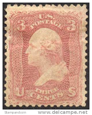 US #65 Mint Hinged 3c Washington From 1861 - Neufs
