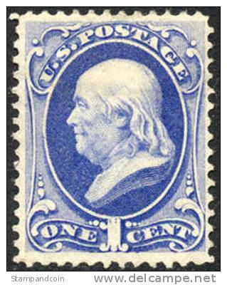 US #145 Mint No Gum 1c Franklin From 1870 - Unused Stamps