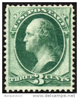 US #147 Mint Hinged 3c Washington From 1870 - Unused Stamps