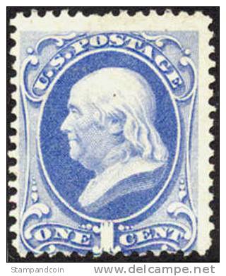 US #156 Mint Hinged 1c Franklin From 1873 - Neufs