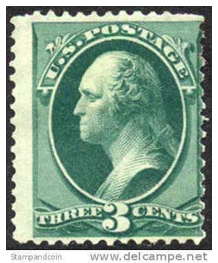 US #158 Mint Hinged 3c Washington From 1873 - Neufs