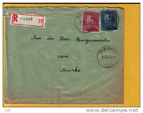 429+430 Op  Aangetekende Brief Met Stempel MARKE - 1936-1951 Poortman