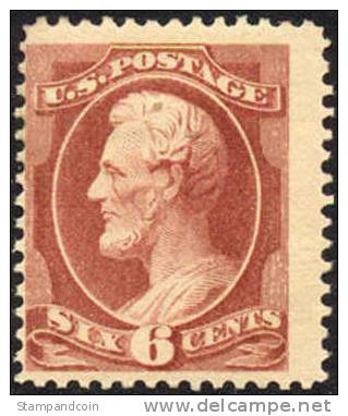 US #208a Mint Hinged 6c Lincoln From 1882 - Neufs